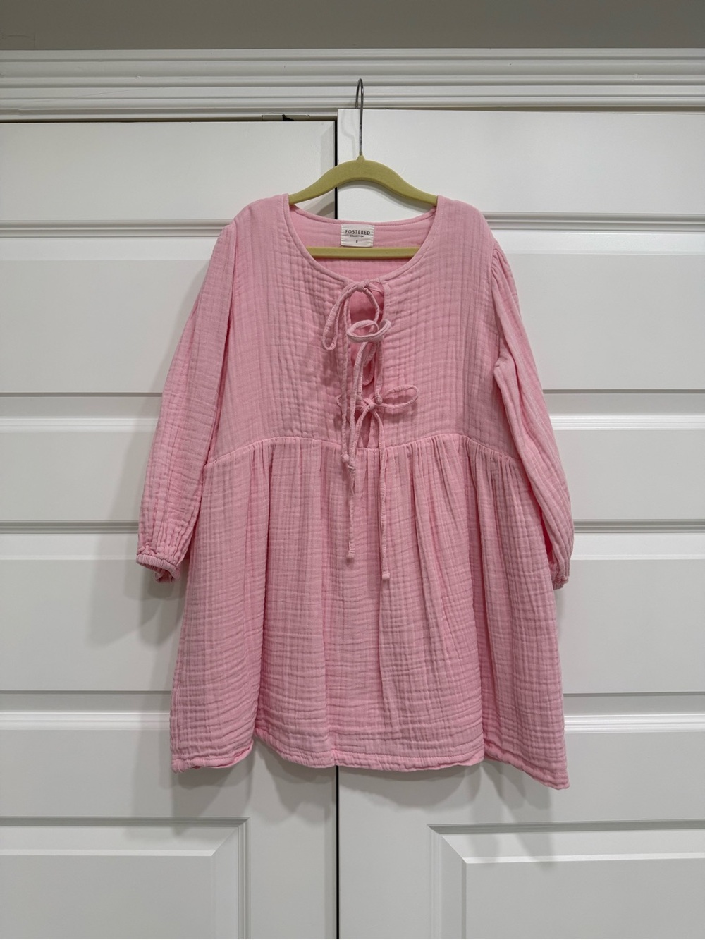 EUC FOSTERED COLLECTION Front Tie Dress- Baby Pink